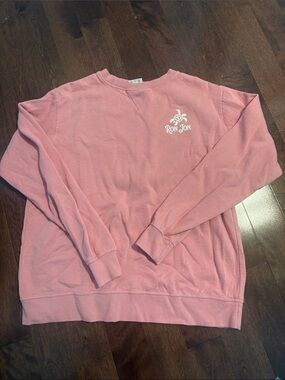 Ron Jon Pink Crewneck Sweatshirt with White Logo